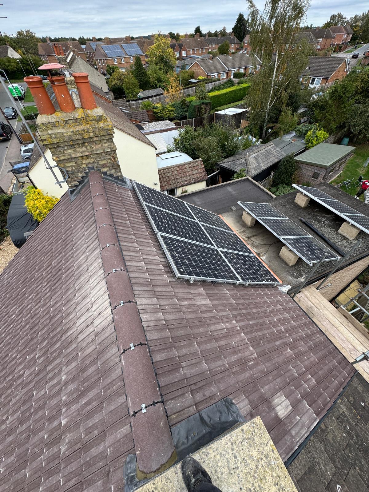 Weathered roof surface affected by Bristol's damp climate