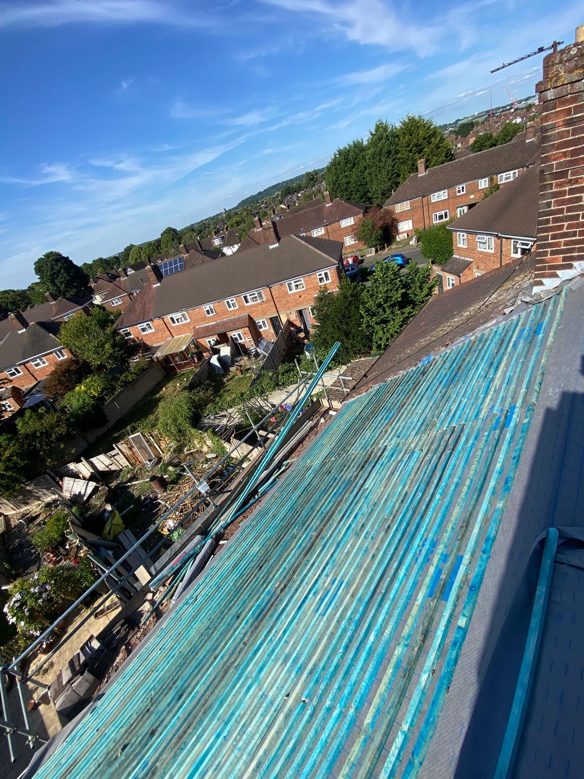 Loft conversion roofing work on a Bristol terrace