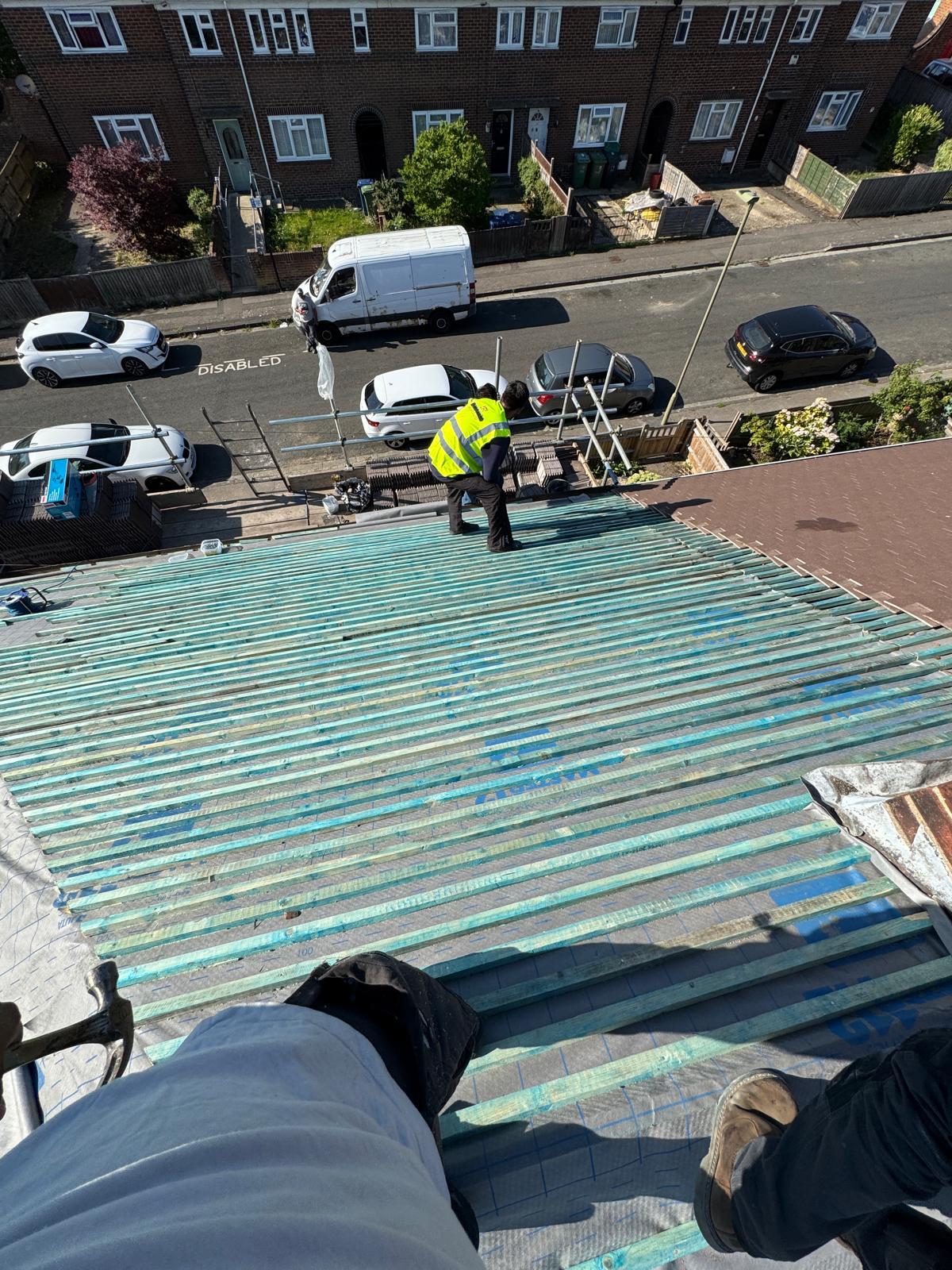 Completed roof replacement on a Bristol home